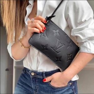 Louis Vuitton empreinte noir neverfull pouch